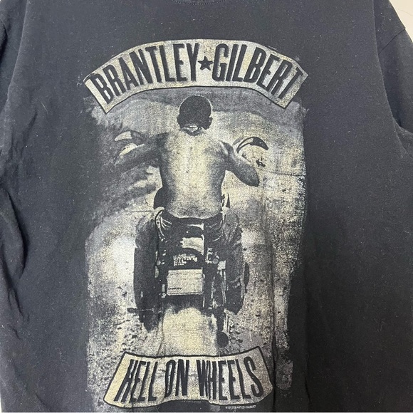 Brantley Gilbert Hell on Wheels 2013 Tour Black Tee Large - Picture 3 of 6